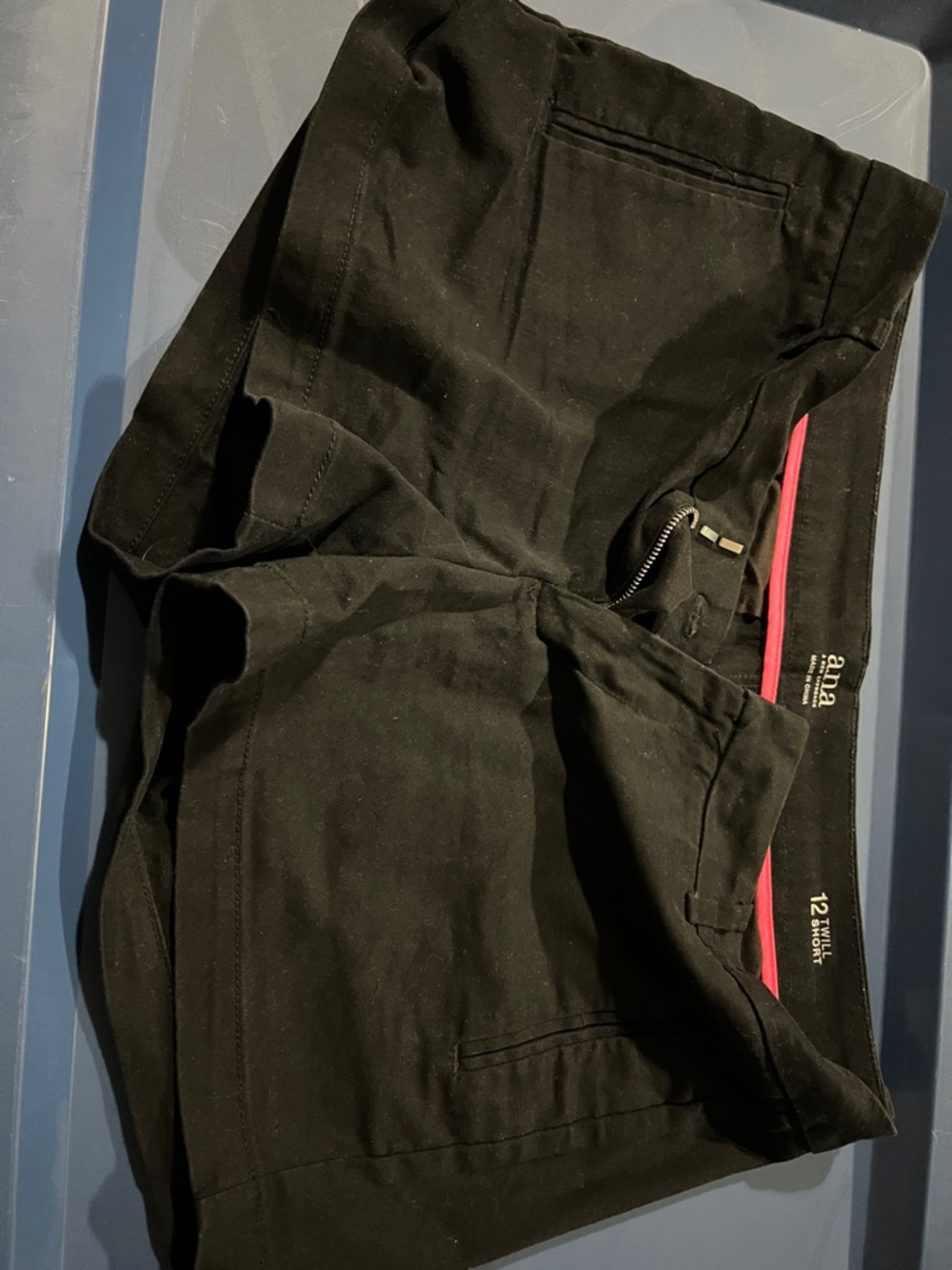 a.n.a Black Men's Chino Shorts with Pink Waist Trim